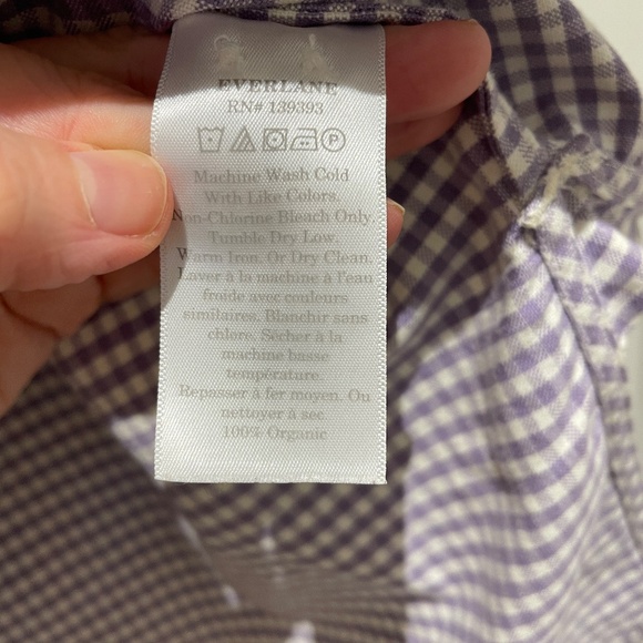 Everlane - Boxy Oxford Dark Plum Gingham - Picture 4 of 4